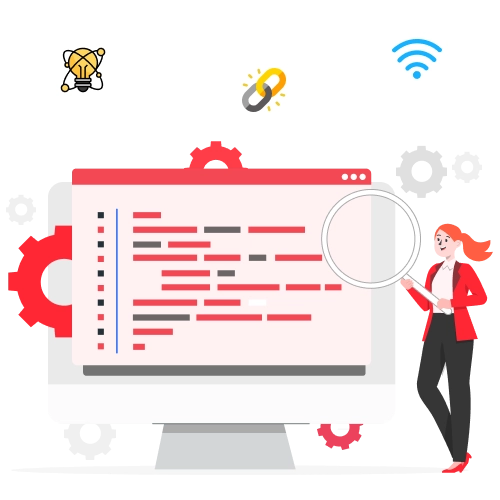 Web design professional in Chennai analyzing website code to provide custom dynamic solutions